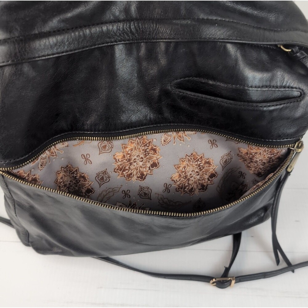 Hobo Liberty Black Leather Convertible Crossbody Shoulder Bag Purse - Picture 10 of 14